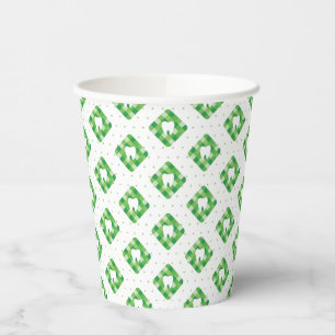 Vasos De Papel Patrón de dientes verde