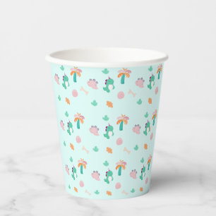 Vasos De Papel Patrón de dinosaurio lindo Cumpleaños