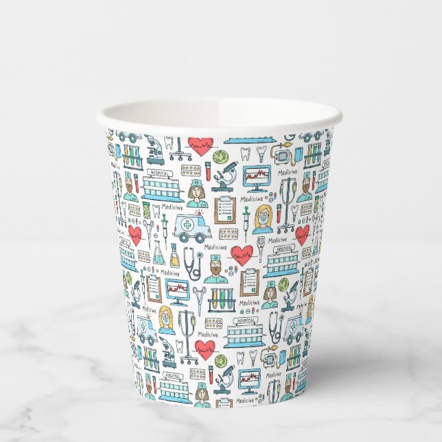 Vasos De Papel Patrón de diseño médico (Izquierda)