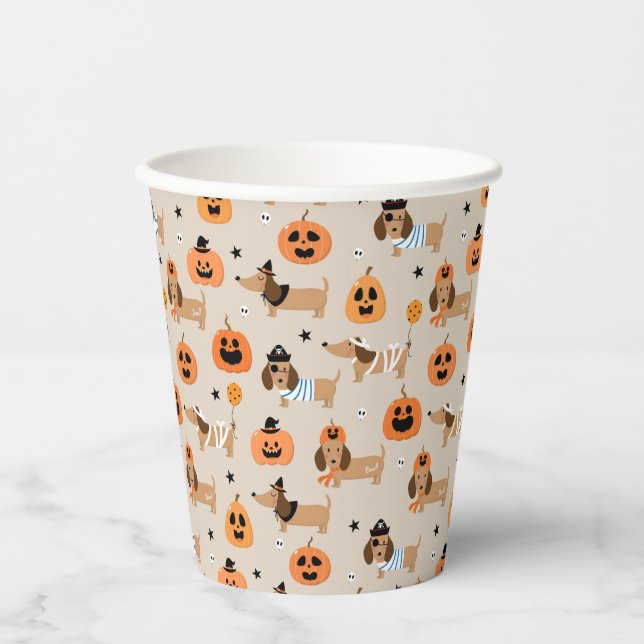Vasos De Papel Patrón de disfraces de Halloween (Anverso)