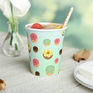 Vasos De Papel Patrón de donut de vainilla de berry de Choco Chic