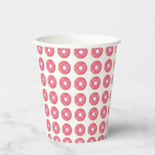 Vasos De Papel Patrón de donuts de rociado rosado Copa de papel d
