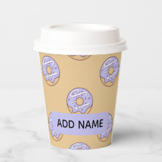 Vasos De Papel Patrón de Donuts Modernos Con Nombre
