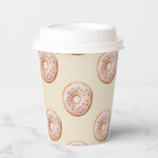 Vasos De Papel Patrón de Donuts Modernos con Nombre o Texto
