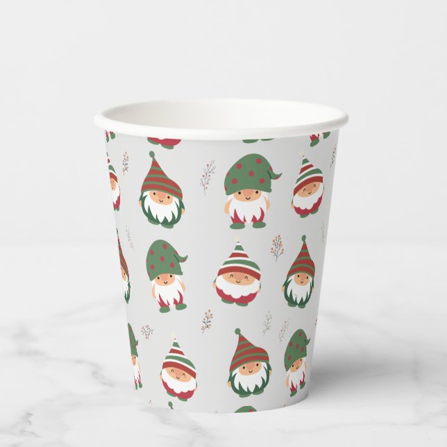 Vasos De Papel Patrón de elfos de Navidades de Chubby (Anverso)
