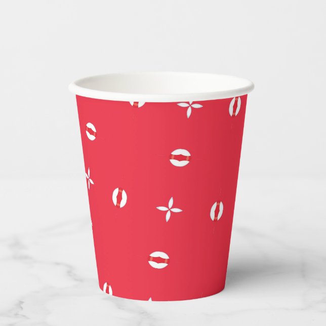 Vasos De Papel Patrón de Encanto Navideño 09 -  (Anverso)
