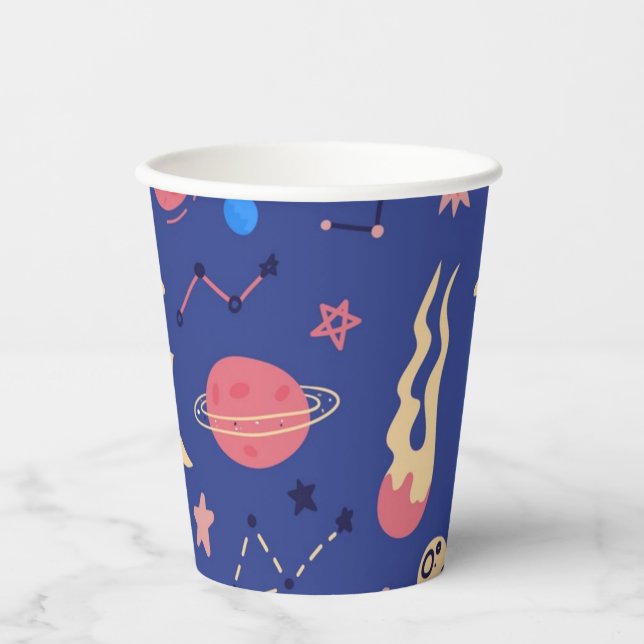 Vasos De Papel Patrón de espacio (Anverso)