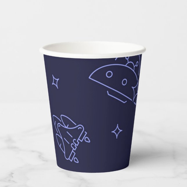 Vasos De Papel Patrón de espacio (Anverso)