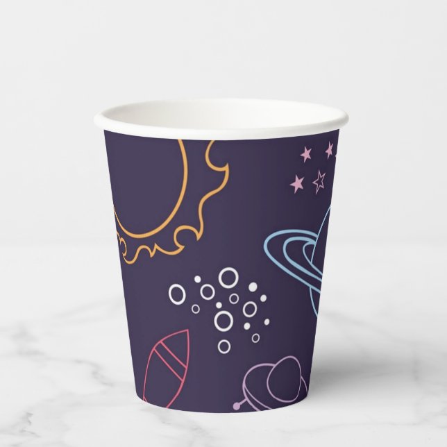 Vasos De Papel Patrón de espacio (Anverso)