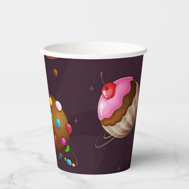 Vasos De Papel Patrón de espacio (Anverso)