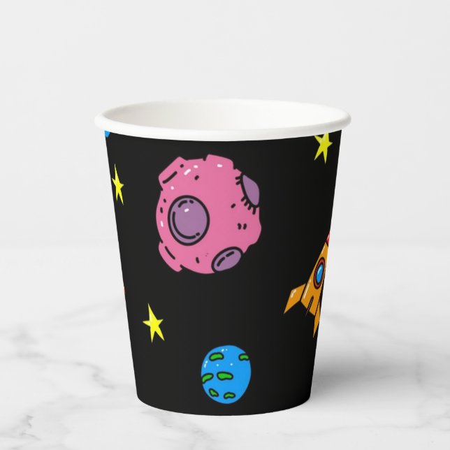 Vasos De Papel Patrón de espacio (Anverso)