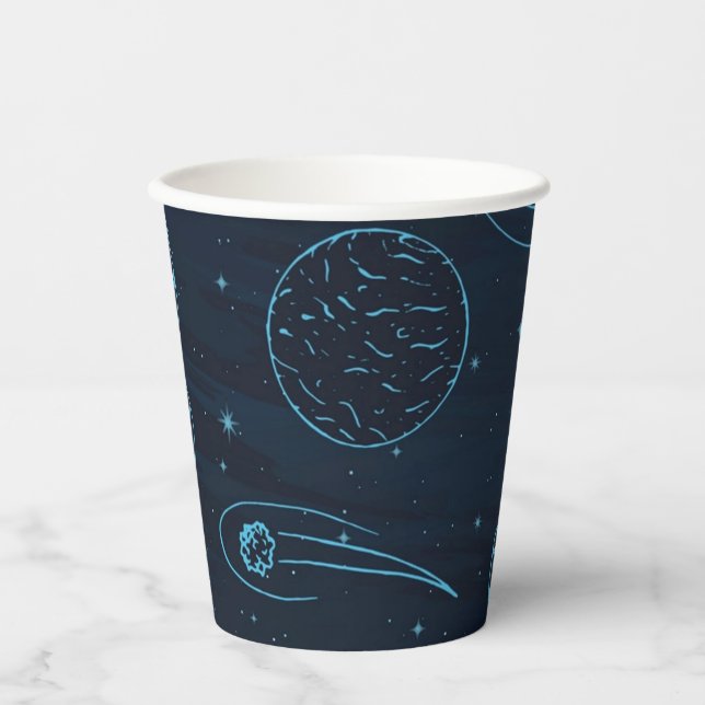 Vasos De Papel Patrón de espacio (Anverso)