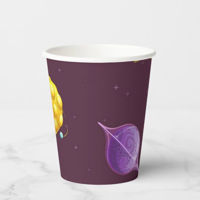 Vasos De Papel Patrón de espacio (Anverso)