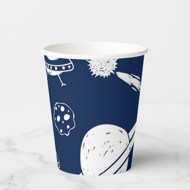 Vasos De Papel Patrón de espacio (Anverso)