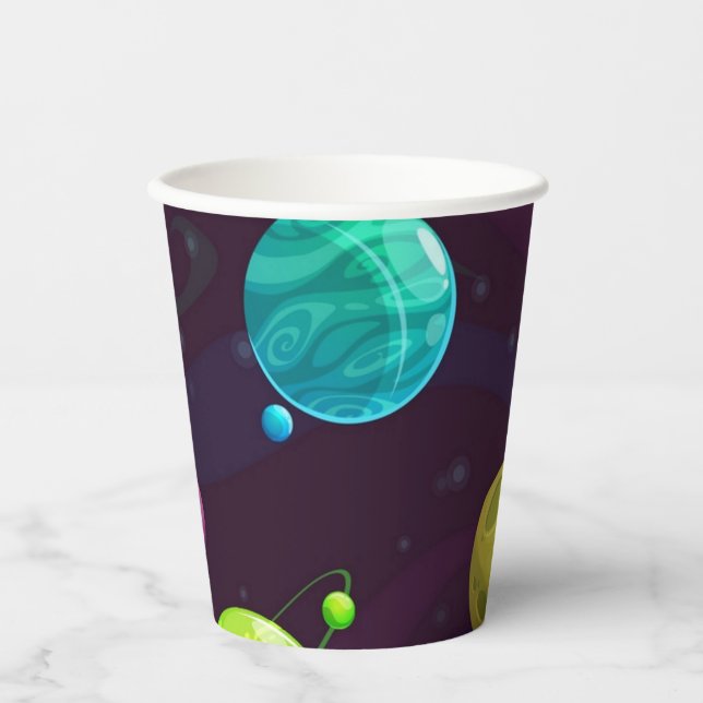 Vasos De Papel Patrón de espacio (Anverso)