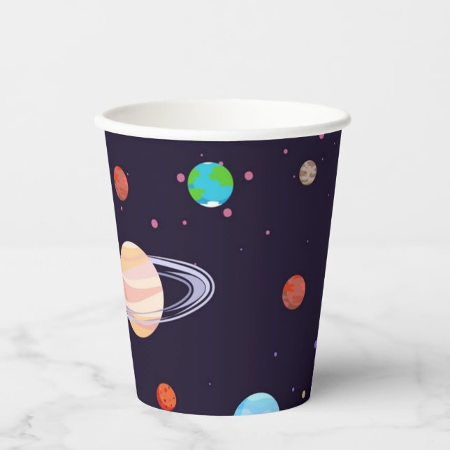 Vasos De Papel Patrón de espacio (Anverso)