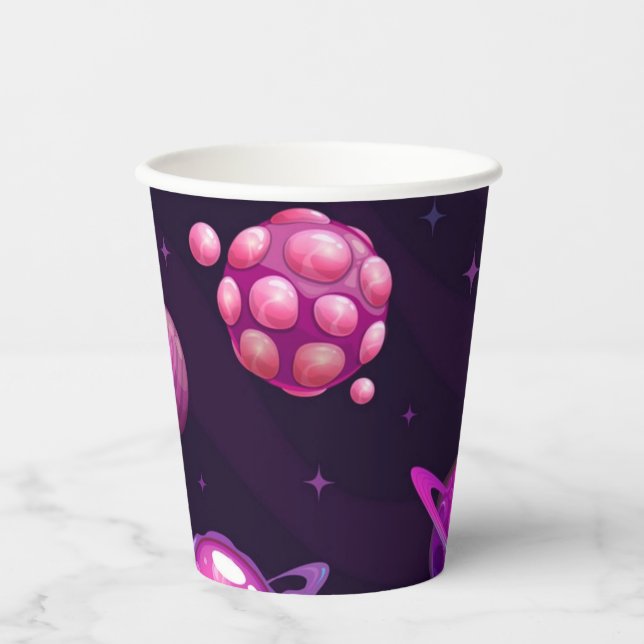 Vasos De Papel Patrón de espacio (Anverso)