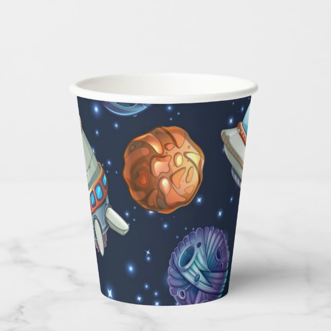 Vasos De Papel Patrón de espacio (Anverso)