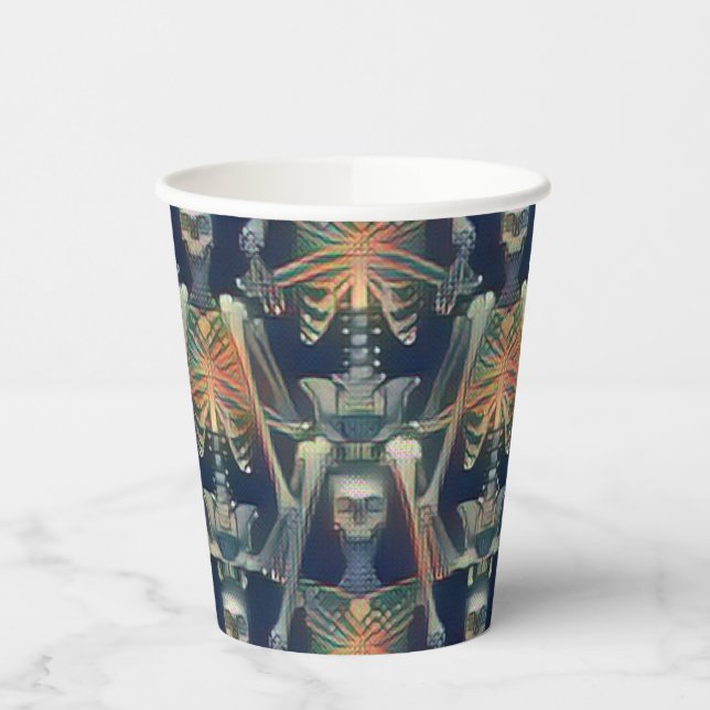 Vasos De Papel Patrón de esqueletos Fantasía Guay Halloween Party (Izquierda)