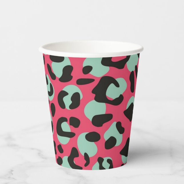 Vasos De Papel Patrón de estampado animal (Anverso)