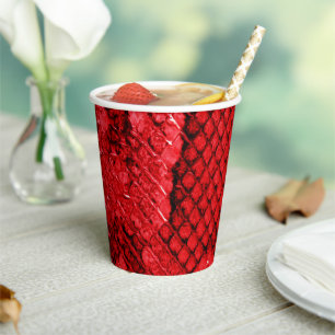 Vasos De Papel Patrón de estampado animal de piel de serpiente ex