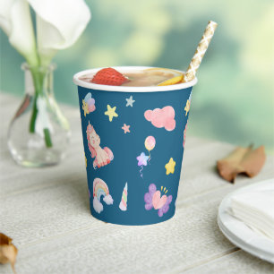 Vasos De Papel Patrón de estrella de globo cardíaco de arco iris 