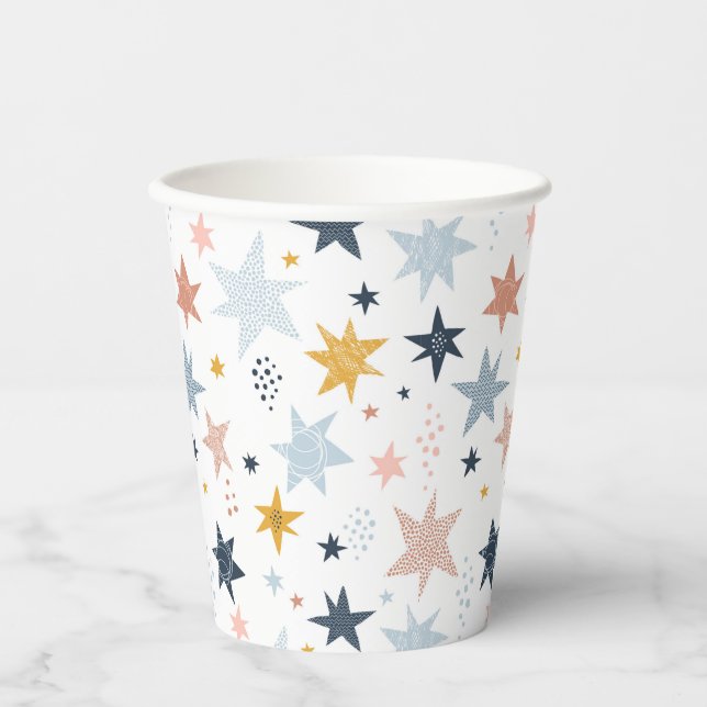 Vasos De Papel Patrón de estrella divertida (Anverso)