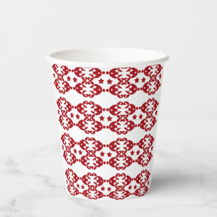 Vasos De Papel Patrón de estrella ornamental rojo