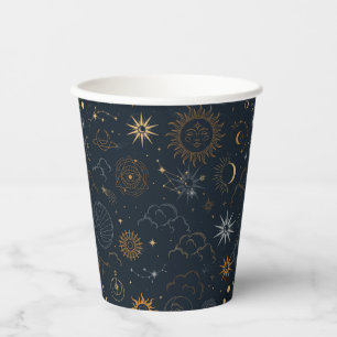 Vasos De Papel Patrón de estrellas y planetas