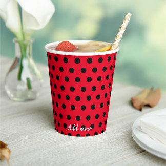 Vasos De Papel Patrón de fiesta de puntos de pinchazo rojo