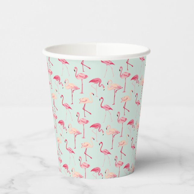 Vasos De Papel Patrón de flamenco retro (Izquierda)