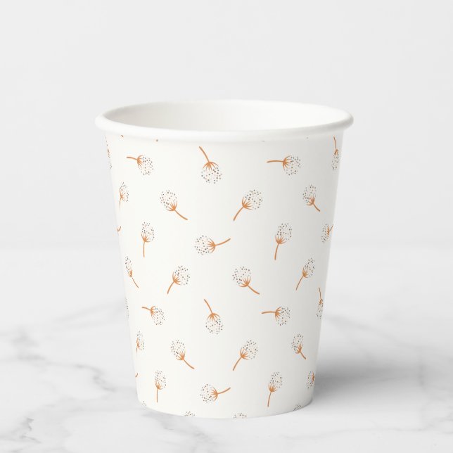Vasos De Papel Patrón de flor de punto de polka cúpula (Anverso)