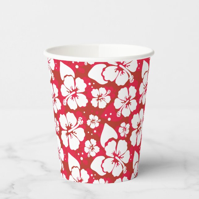 Vasos De Papel Patrón de flores de Hibiscus (Izquierda)