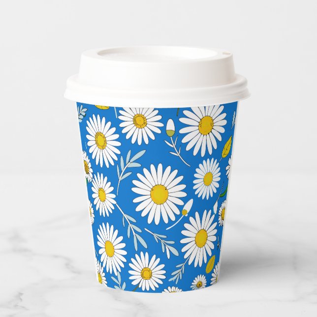 Vasos De Papel patrón de flores de margarita (Anverso)