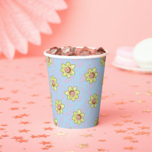 Vasos De Papel Patrón de flores morales