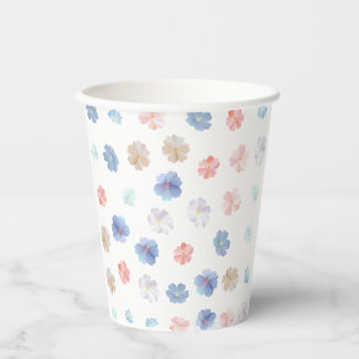 Vasos De Papel Patrón de flores silvestres pastel suave