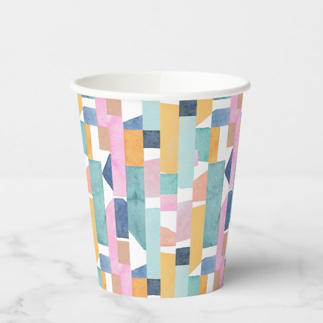 Vasos De Papel Patrón de forma de acuarela abstracta (Izquierda)