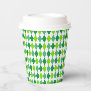 Vasos De Papel Patrón de forma de diamante de San Patricio-54603
