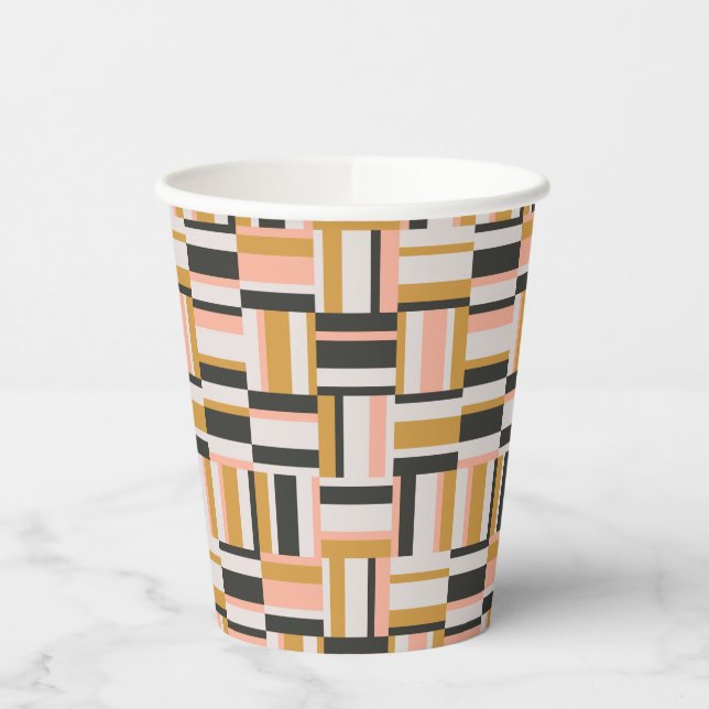 Vasos De Papel Patrón de formas geométricas (Izquierda)