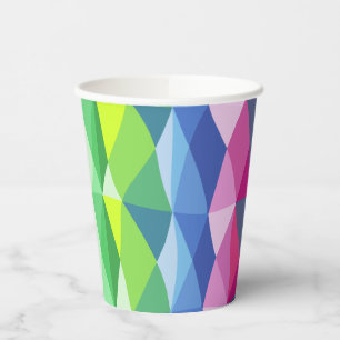 Vasos De Papel Patrón de formas geométricas de arcoiris abstrac