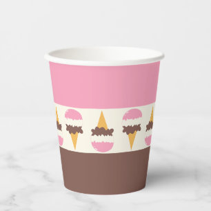 Vasos De Papel Patrón de franja de helado napolitano
