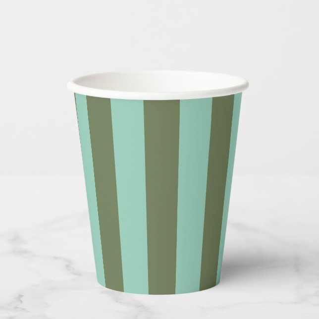 Vasos De Papel Patrón de franja de persianas y pera (Anverso)