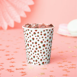 Vasos De Papel Patrón de Fresa