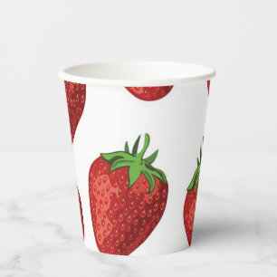 Vasos De Papel Patrón de fresa