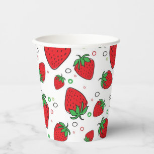Vasos De Papel Patrón de fresa