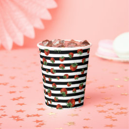 Vasos De Papel Patrón de Fresa