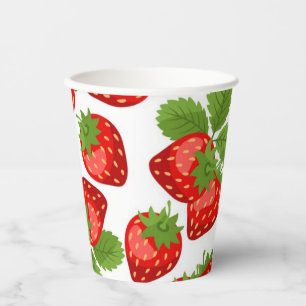 Vasos De Papel Patrón de fresa