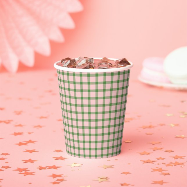 Vasos De Papel Patrón de Fresa (in situ)