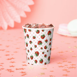 Vasos De Papel Patrón de Fresa