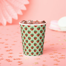 Vasos De Papel Patrón de Fresa